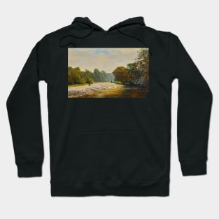 Stepping Stones, Bolton Abbey by John Atkinson Grimshaw Hoodie